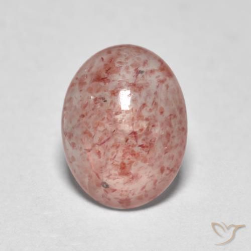 1.08ct 天然 アーシーピンク ストロベリークォーツ, 楕円形, 半透明