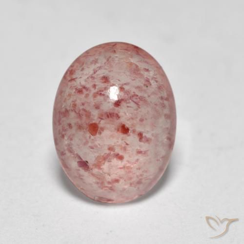 1.09ct 天然 ミディアムピンク ストロベリークォーツ, 楕円形, 半透明