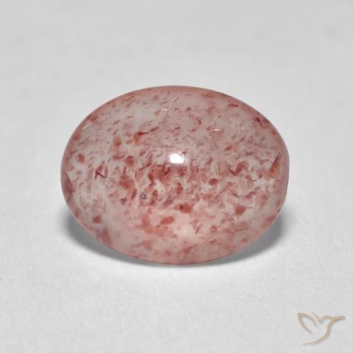 0.98ct 天然 ミディアム薄いピンク ストロベリークォーツ, 楕円形, 半透明