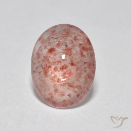 0.93ct 天然 ライトピンク ストロベリークォーツ, 楕円形, 半透明