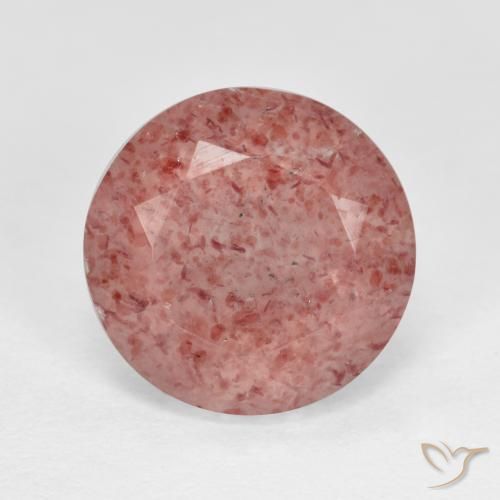 4.40ct 天然 ローズピンク ストロベリークォーツ, ラウンド, 半透明