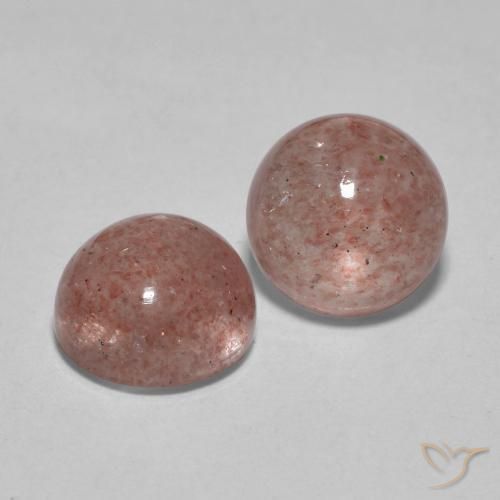 Shop natural 3.40ct 薄いローズウッドピンク ストロベリークォーツ gems, ラウンド, from ロシア at GemSelect. In stock, global shipping!