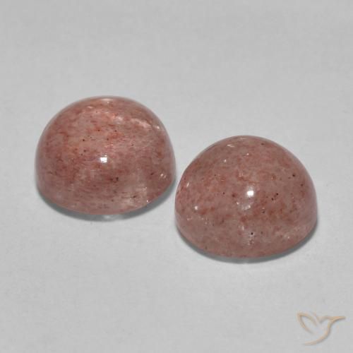 Shop natural 3.40ct 薄いローズウッドピンク ストロベリークォーツ gems, ラウンド, from ロシア at GemSelect. In stock, global shipping!