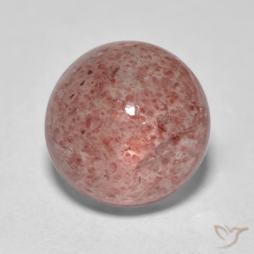 2.89ct 天然 ミディアムピンク ストロベリークォーツ, ラウンド, 半透明