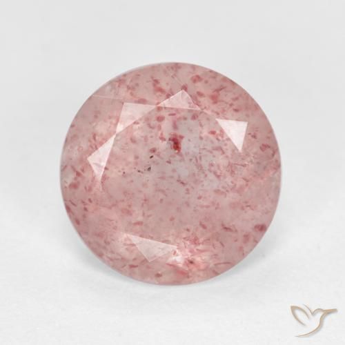 2.40ct 天然 ライトピンク ストロベリークォーツ, ラウンド, 半透明