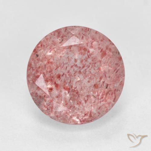 3.04ct 天然 アーシーピンク ストロベリークォーツ, ラウンド, 半透明