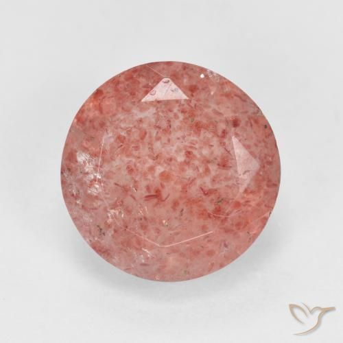 2.97ct 天然 ミディアムピンク ストロベリークォーツ, ラウンド, 半透明