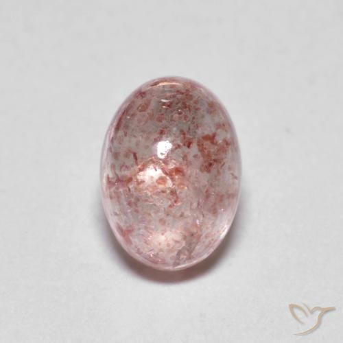 1.23ct 天然 ライトピンク ストロベリークォーツ, 楕円形, 半透明