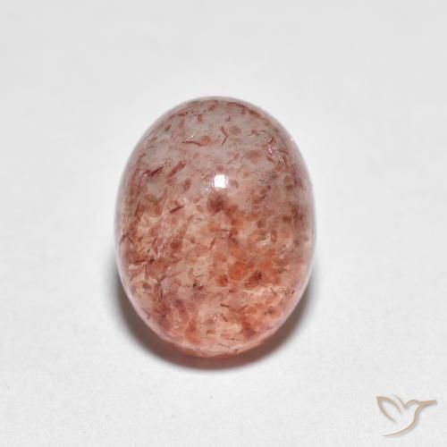 2.47ct 天然 薄いブリックレッド ストロベリークォーツ, 楕円形, 透明