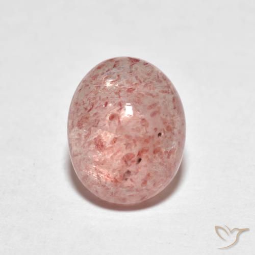2.43ct 天然 ミディアムピンク ストロベリークォーツ, 楕円形, 透明