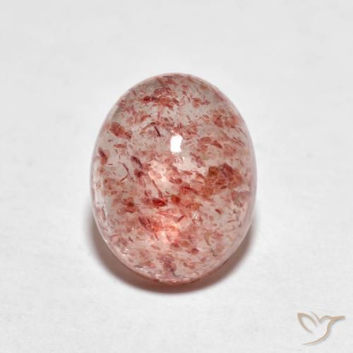 2.21ct 天然 ミディアムピンク ストロベリークォーツ, 楕円形, 透明