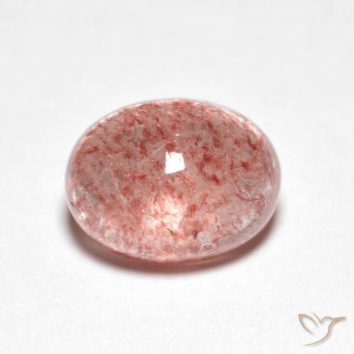2.66ct 天然 ミディアムピンク ストロベリークォーツ, 楕円形, 透明