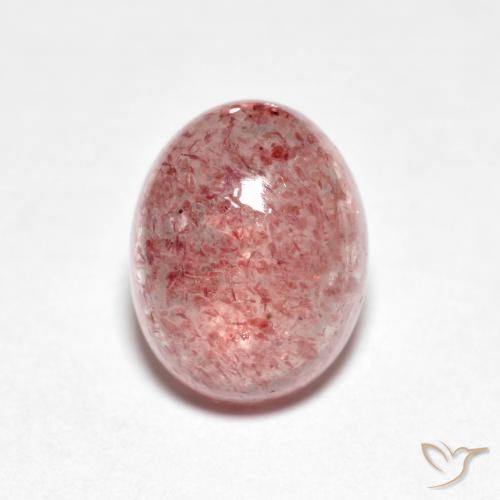 2.39ct 天然 ミディアム薄いピンク ストロベリークォーツ, 楕円形, 透明