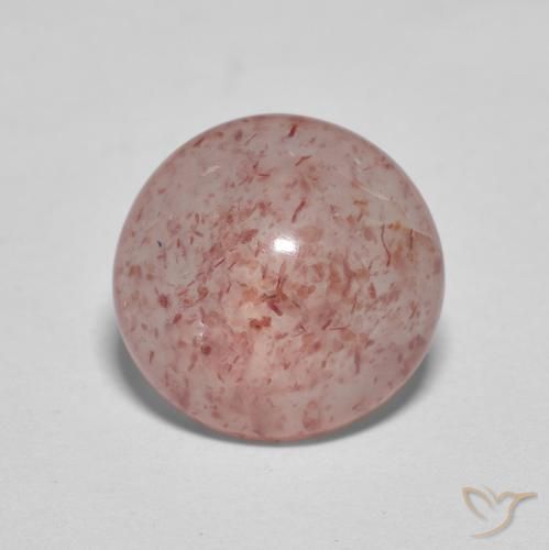 2.46ct 天然 ミディアムピンク ストロベリークォーツ, ラウンド, 透明