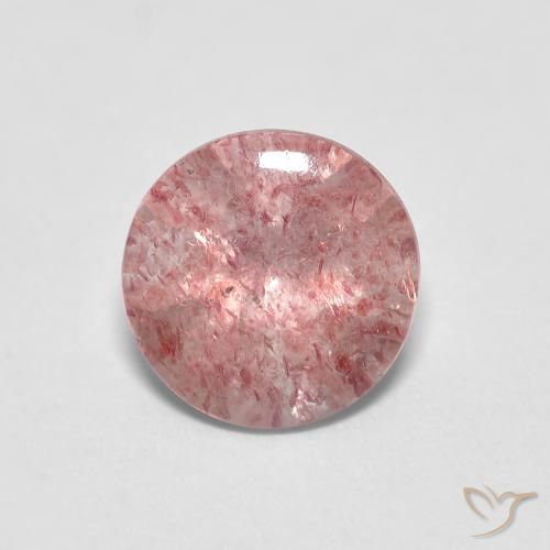 1.14ct 天然 薄いバブルガムピンク ストロベリークォーツ, ラウンド, 透明