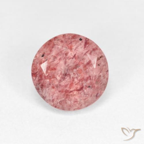 1.15ct 天然 ローズピンク ストロベリークォーツ, ラウンド, 透明