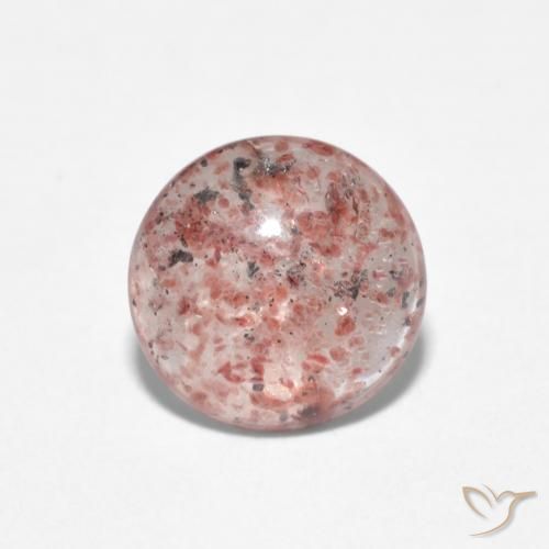 0.98ct 天然 ディープピンク ストロベリークォーツ, ラウンド, 透明