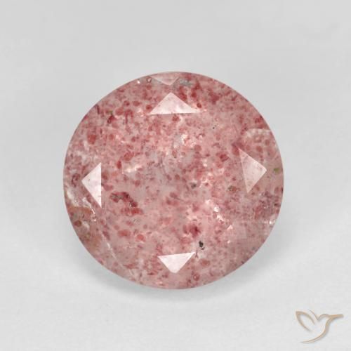 3.19ct 天然 薄いホットピンク ストロベリークォーツ, ラウンド, 透明