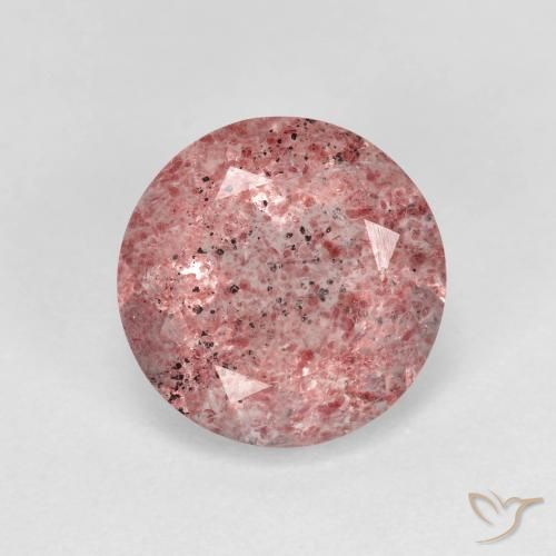 2.49ct 天然 ディープピンク ストロベリークォーツ, ラウンド, 透明