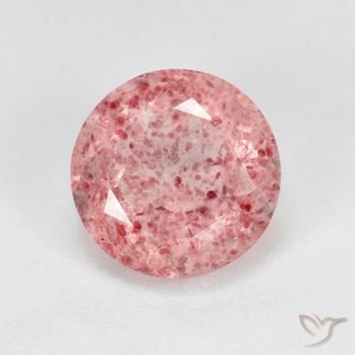 2.84ct 天然 ライトピンク ストロベリークォーツ, ラウンド, 透明