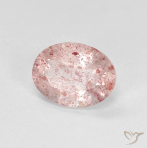 1.21ct 天然 ライトピンク ストロベリークォーツ, 楕円形, 透明