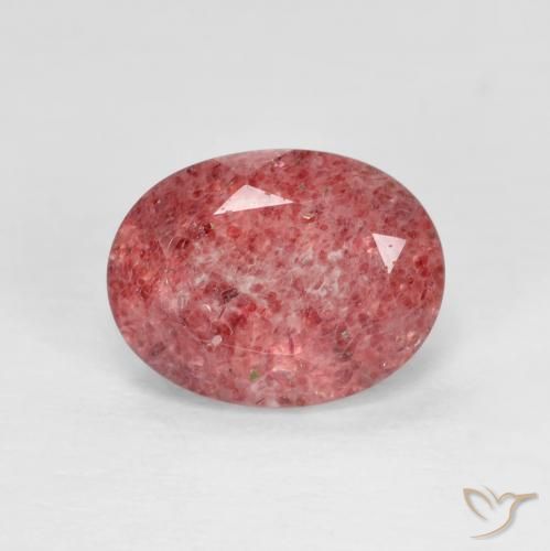 1.92ct 天然 スカーレットレッド ストロベリークォーツ, 楕円形, 透明