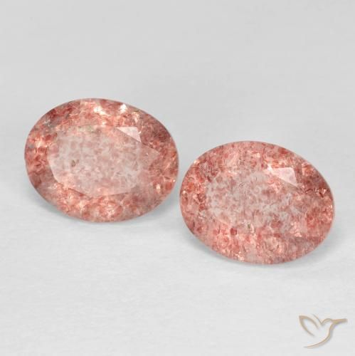 3.17ctw 天然 Medium Dark-Pink ストロベリークォーツ, 楕円形, 透明