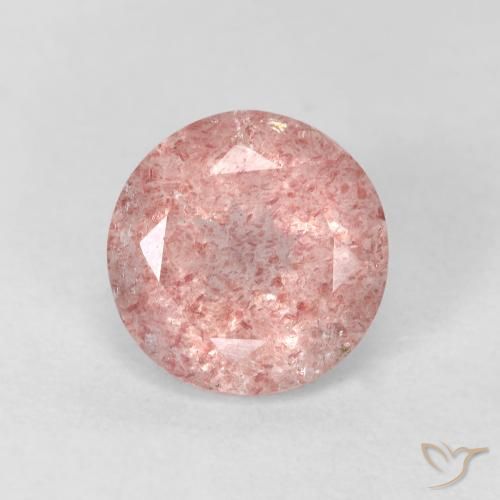 2.51ct 天然 アーシーピンク ストロベリークォーツ, ラウンド, 透明