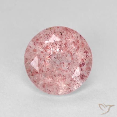 2.40ct 天然 薄いバブルガムピンク ストロベリークォーツ, ラウンド, 透明