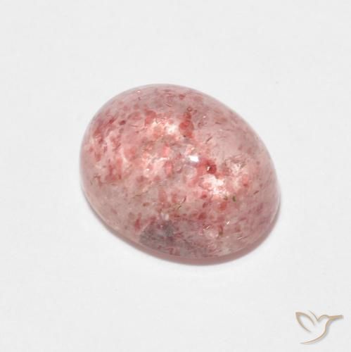 2.47ct 天然 アーシーピンク ストロベリークォーツ, 楕円形, 透明