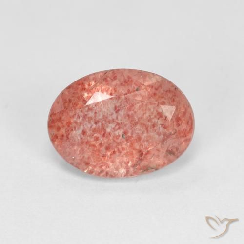 1.27ct 天然 赤みがかったピンク ストロベリークォーツ, 楕円形, 透明