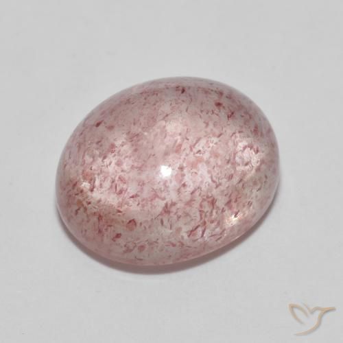 5.89ct 天然 ミディアムピンク ストロベリークォーツ, 楕円形, 透明