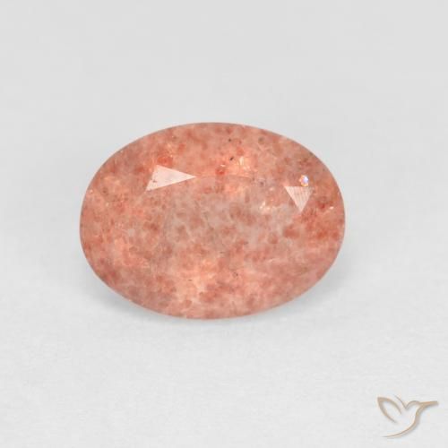 1.18ct 天然 ピーチローズピンク ストロベリークォーツ, 楕円形, 透明