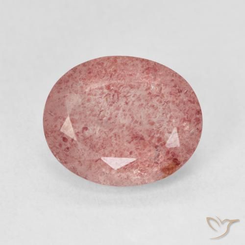 4.44ct 天然 Medium Light-Pink ストロベリークォーツ, 楕円形, 半透明