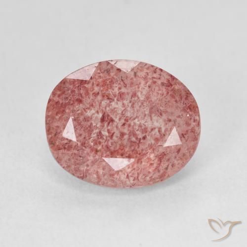4.59ct 天然 Medium Light-Pink ストロベリークォーツ, 楕円形, 半透明
