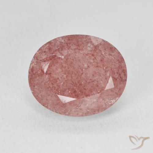 5.11ct 天然 Medium Light-Pink ストロベリークォーツ, 楕円形, 半透明