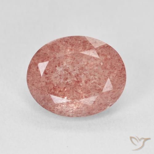 4.58ct 天然 ライトローズピンク ストロベリークォーツ, 楕円形, 半透明