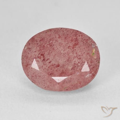 5.20ct 天然 ライトローズピンク ストロベリークォーツ, 楕円形, 半透明