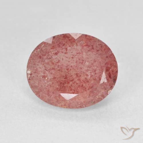 4.46ct 天然 明るいピンク ストロベリークォーツ, 楕円形, 半透明