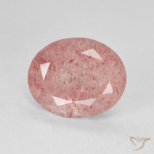 4.46ct 天然 Medium Light-Pink ストロベリークォーツ, 楕円形, 半透明