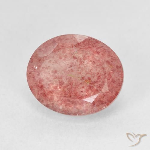 5.20ct 天然 ダークピンク ストロベリークォーツ, 楕円形, 半透明