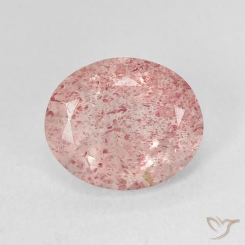 4.63ct 天然 ミディアムピンク ストロベリークォーツ, 楕円形, 半透明