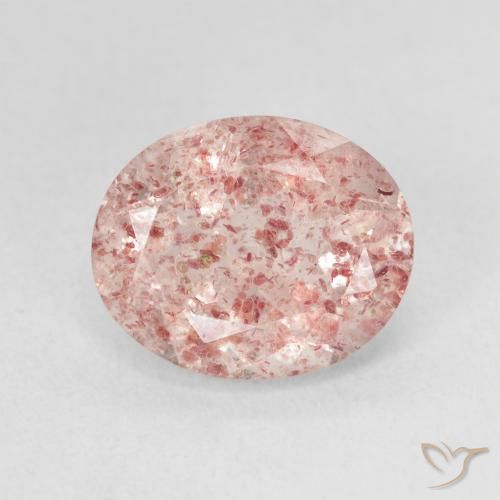 4.35ct 天然 ライトピンク ストロベリークォーツ, 楕円形, 半透明