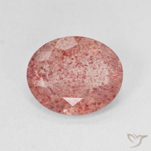 3.49ct 天然 ライトローズピンク ストロベリークォーツ, 楕円形, 半透明