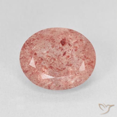 4.80ct 天然 ライトローズピンク ストロベリークォーツ, 楕円形, 半透明