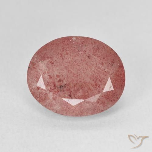 4.53ct 天然 ラズベリーピンク ストロベリークォーツ, 楕円形, 半透明