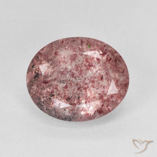 4.95ct 天然 濃いピンク ストロベリークォーツ, 楕円形, 半透明