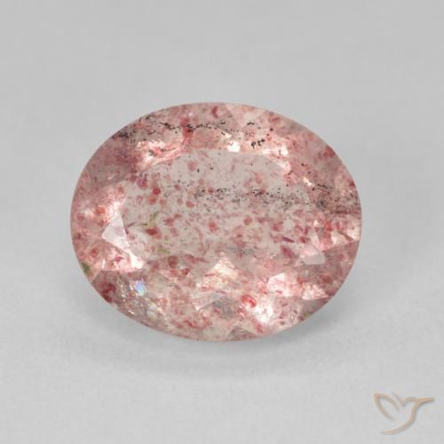 3.95ct 天然 Medium Light-Pink ストロベリークォーツ, 楕円形, 半透明