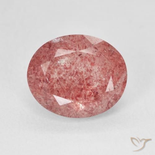 4.79ct 天然 赤みがかったピンクのトーン ストロベリークォーツ, 楕円形, 半透明