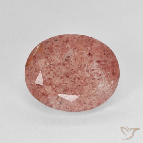 4.64ct 天然 ブラッドレッド ストロベリークォーツ, 楕円形, 半透明
